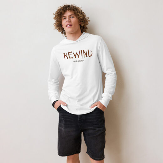 Rewind - Hooded Long-Sleeve Tee (white)