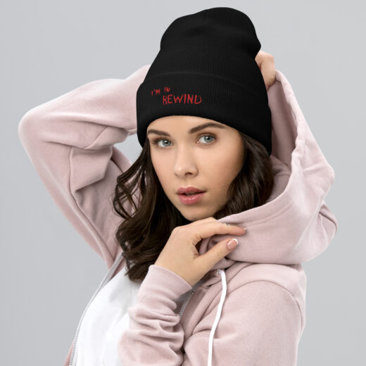Im In Rewind - Red Lettering Cuffed Beanie